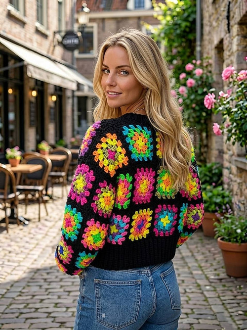 Originální svetr v neonových barvách — foto 2