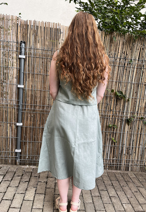 Lněná sukně SAGE GREY — foto 3