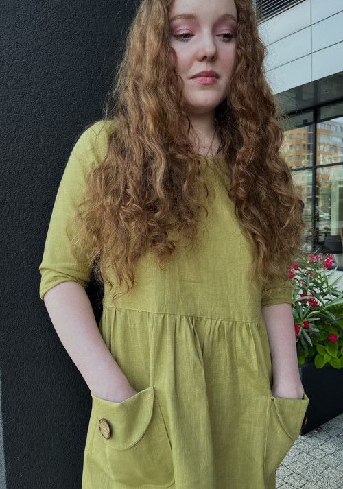 Lněné šaty OCHRE — foto 3