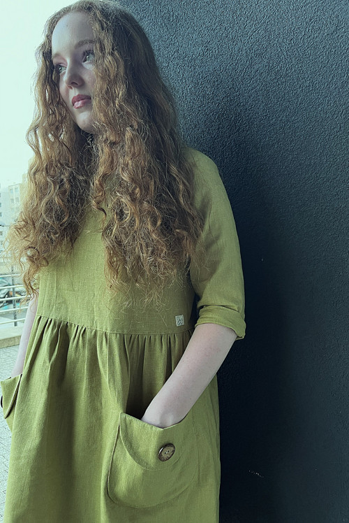 Lněné šaty OCHRE — foto 4