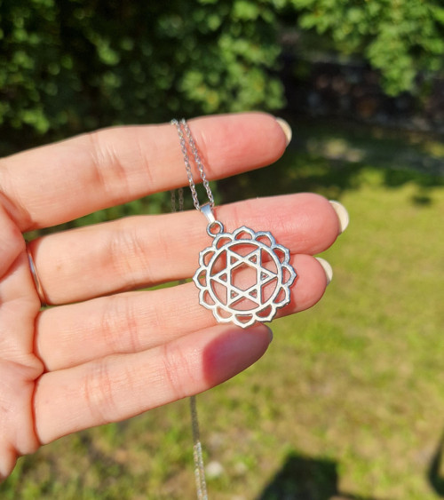 Ocelový náhrdelník*Davidova hvězda/mandala — foto 3