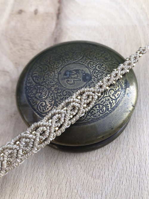 Larimar a mesačný kameň makramé choker — foto 2