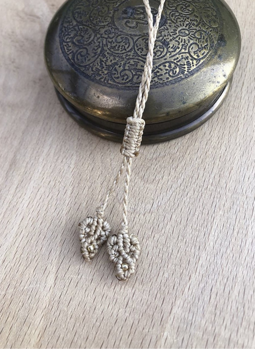 Larimar a mesačný kameň makramé choker — foto 4
