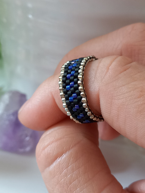Prsten - Black Blue Silver — foto 4
