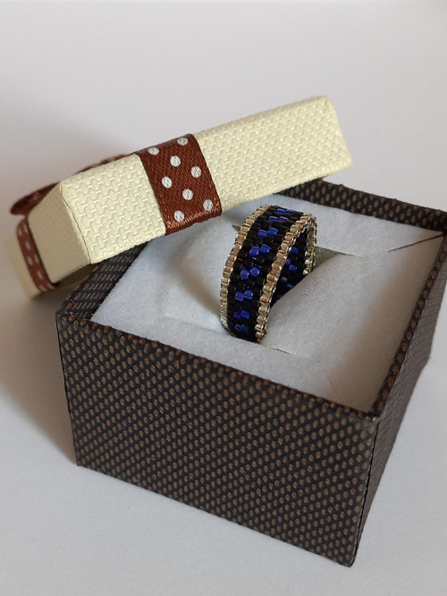 Prsten - Black Blue Silver — foto 2