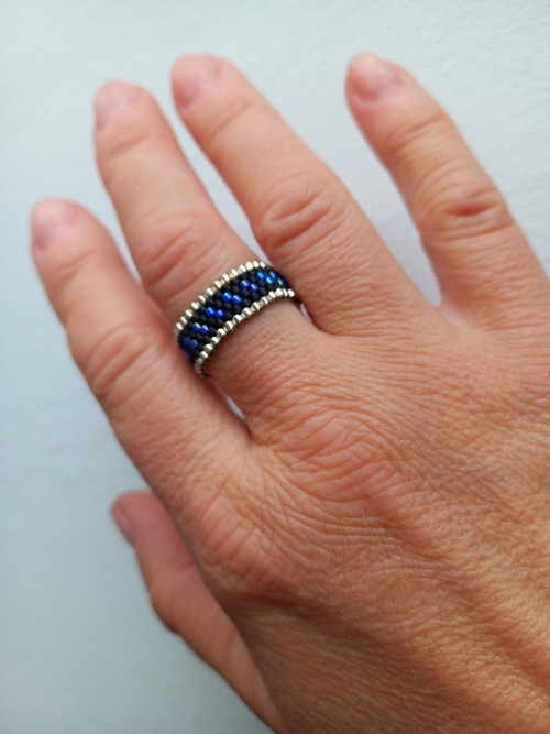 Prsten - Black Blue Silver — foto 6