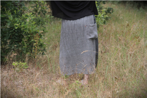 Lněná sukně ...... vel. L - XL — foto 4