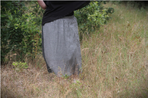 Lněná sukně ...... vel. L - XL — foto 3