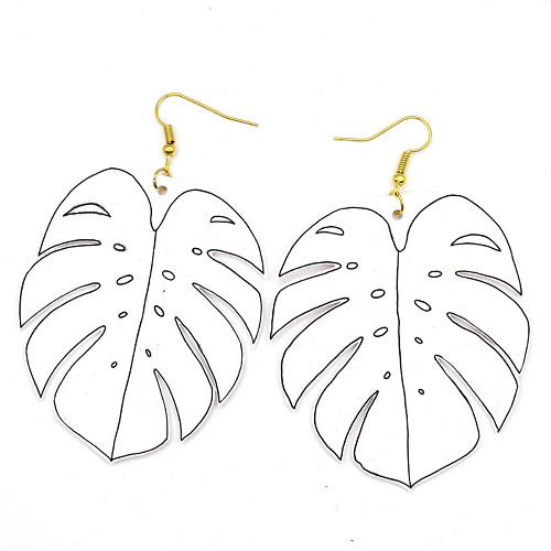Náušnice: Monstera bílá — foto 2