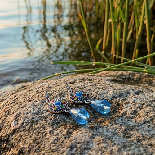 Náušnice s broušenou kapkou — foto 2