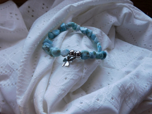 Náramek - NEREZ + larimar — foto 4