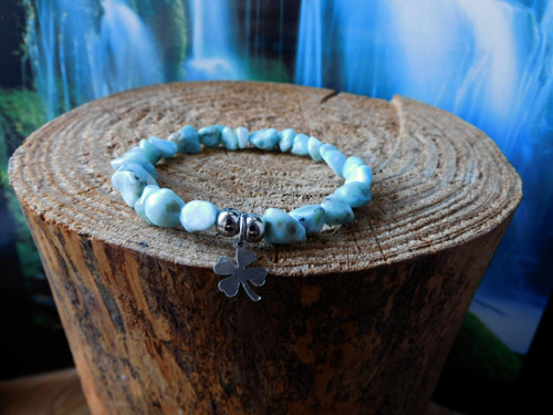 Náramek - NEREZ + larimar — foto 2