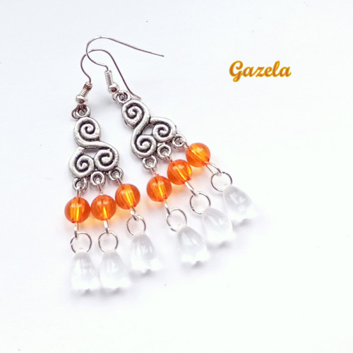 Náušnice Ramínkové oranžové — foto 2