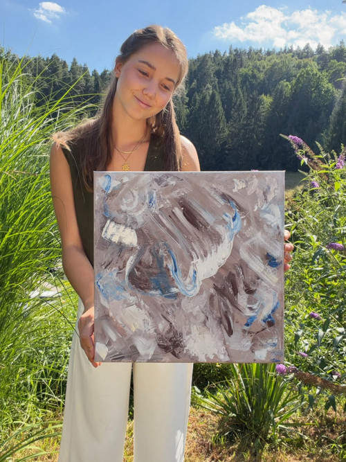 "Mezi nádechy" Originál 40x40 — foto 2