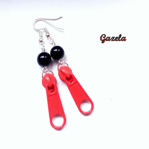 Náušnice Zipy červené — foto 2