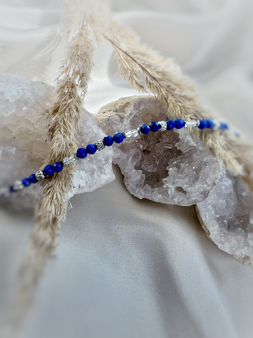 Náramek lapis lazuli, opalit, hematit a ocel — foto 5