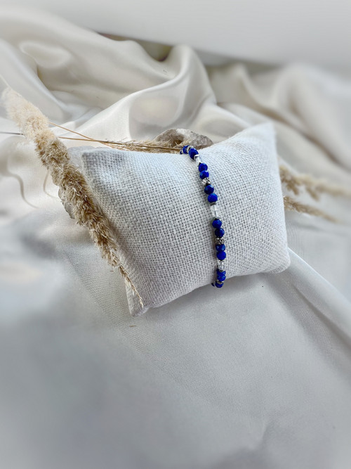 Náramek lapis lazuli, opalit, hematit a ocel — foto 2