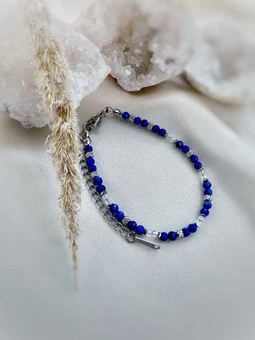 Náramek lapis lazuli, opalit, hematit a ocel — foto 3