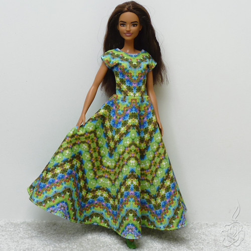 Dlouhé zelené šaty pro Barbie — foto 4