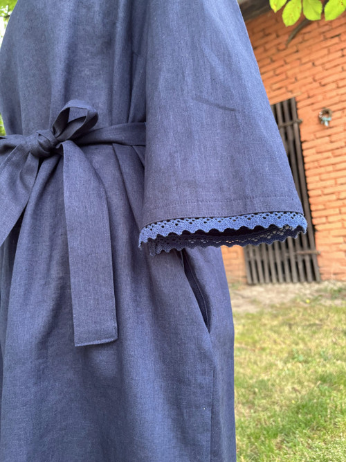 Lněné šaty BLUE VELVET — foto 5