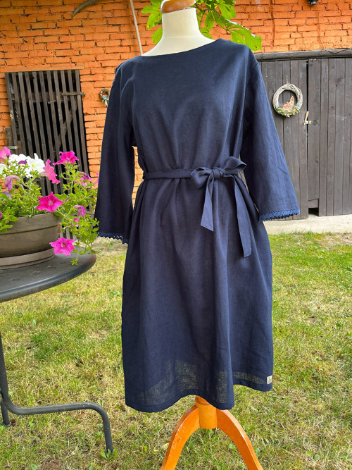 Lněné šaty BLUE VELVET — foto 3