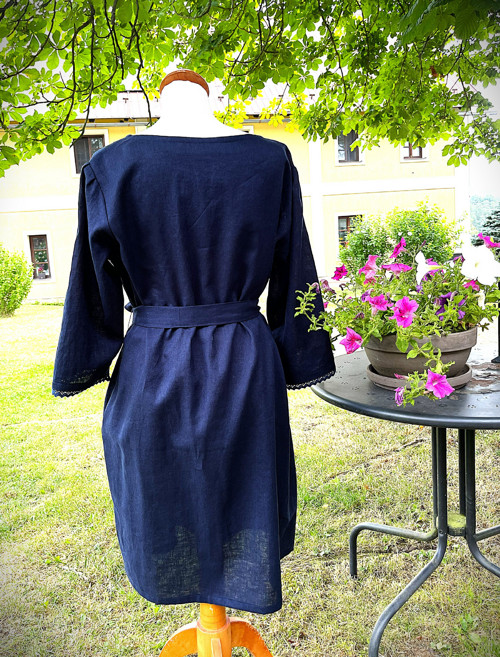 Lněné šaty BLUE VELVET — foto 2