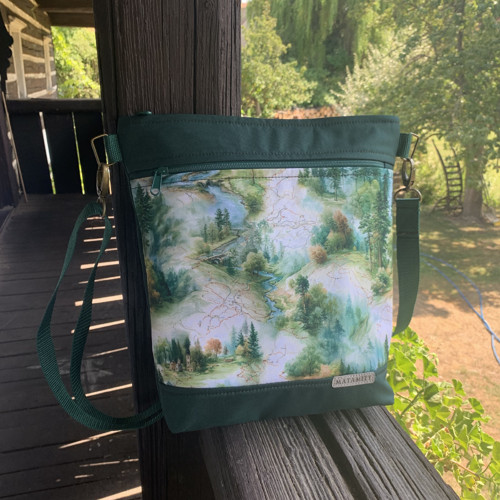 Crossbody taška - mapa lesa v zelené — foto 2