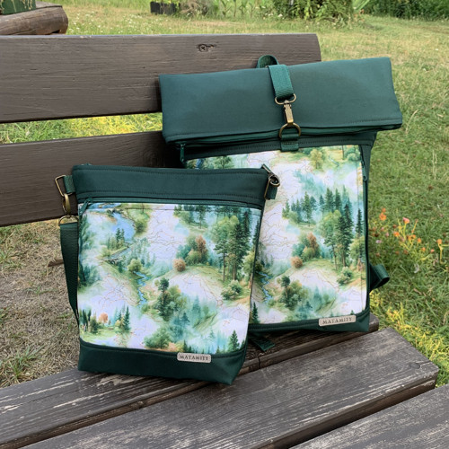 Crossbody taška - mapa lesa v zelené — foto 4