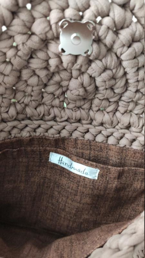 Háčkovaná crossbody kabelka kakao — foto 2