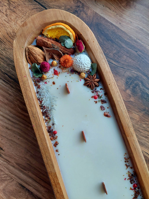 Maxi VÁNOČNÍ Botanická svíčka v TEAKU — foto 5