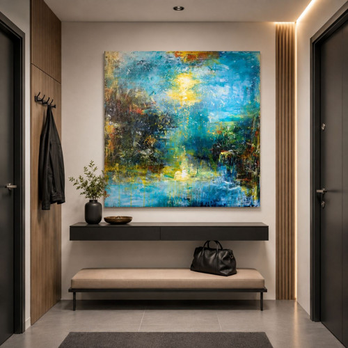 Tyrkysové mihotání 100x100cm — foto 6