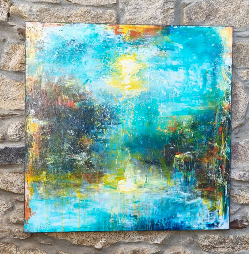 Tyrkysové mihotání 100x100cm — foto 2