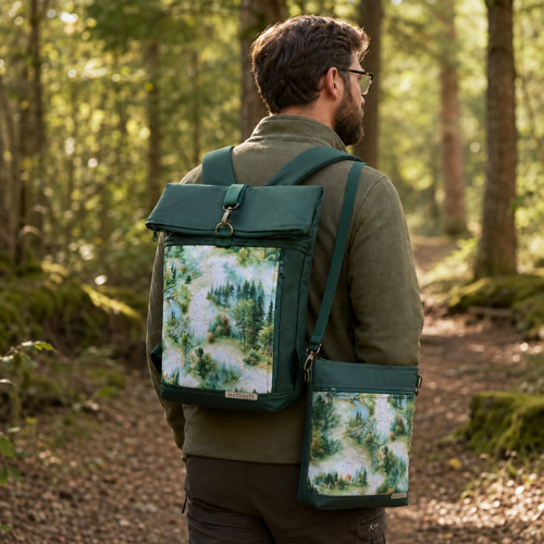 Crossbody taška - mapa lesa v zelené — foto 3