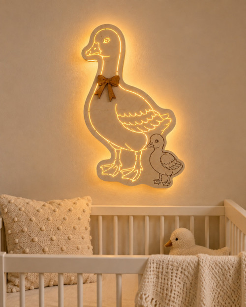 LED dřevěná lampička Husička — foto 3