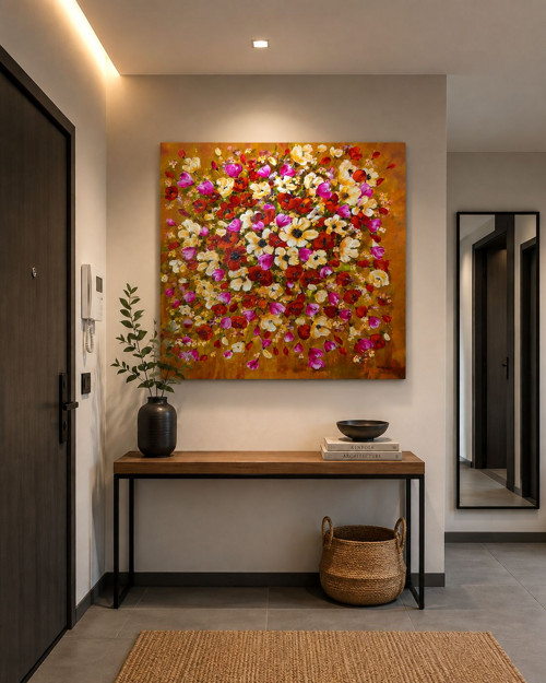 Bouřlivé květy....100x100cm — foto 5