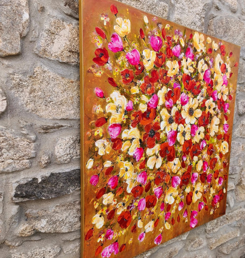 Bouřlivé květy....100x100cm — foto 3