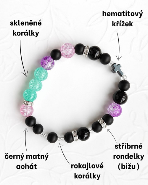 Modlitební náramek - Pivoňka — foto 5