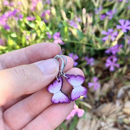 Náušničky mini šeříkové — foto 3
