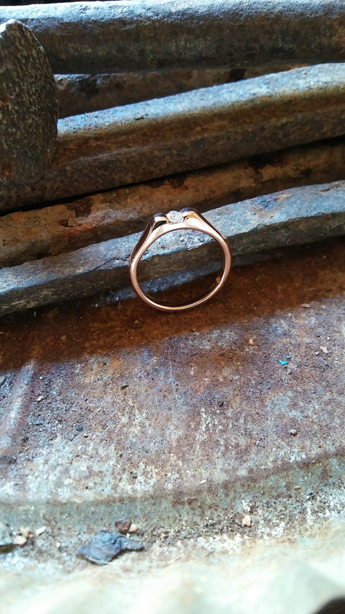 Solitér s Diamantom, Au 14K, na objednávku — foto 4