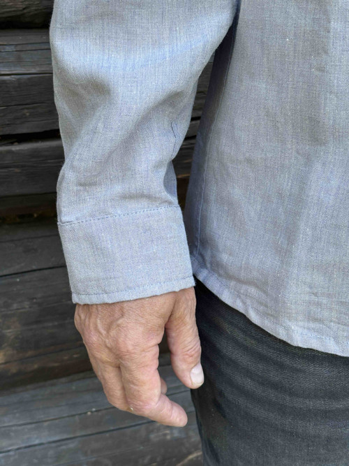 Lněná košile ,,Kouřová modř” — foto 2