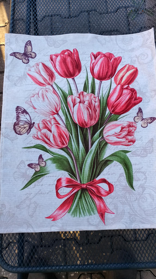 Utěrka - kytice tulipánů — foto 2