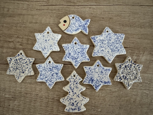 Keramické vánoční ozdoby na zavěšení - sada — foto 2