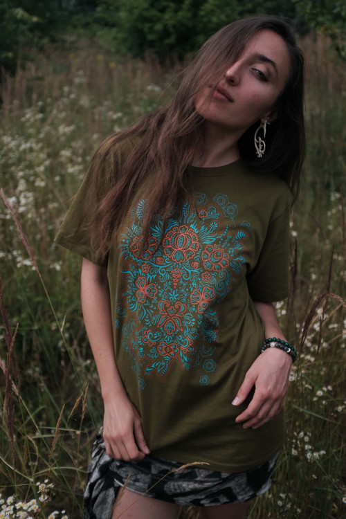 DŽUNGLE fluorescenční tričko - khaki unisex — foto 4