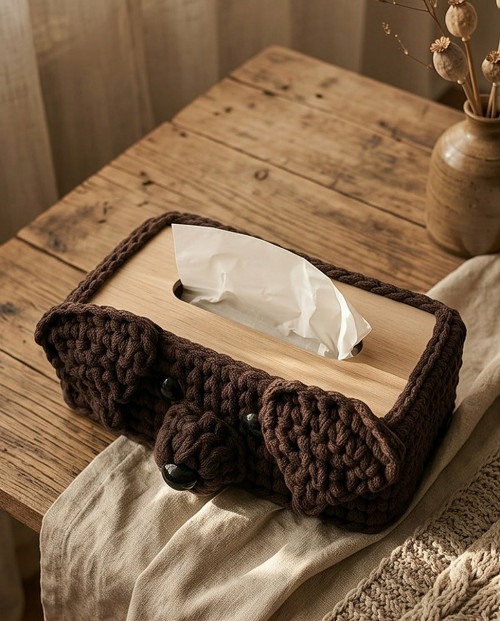 Háčkovaný obal na kapesníky labrador — foto 3