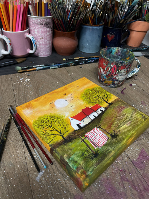 Originální obraz: Vesnička česká - 20x20cm — foto 5