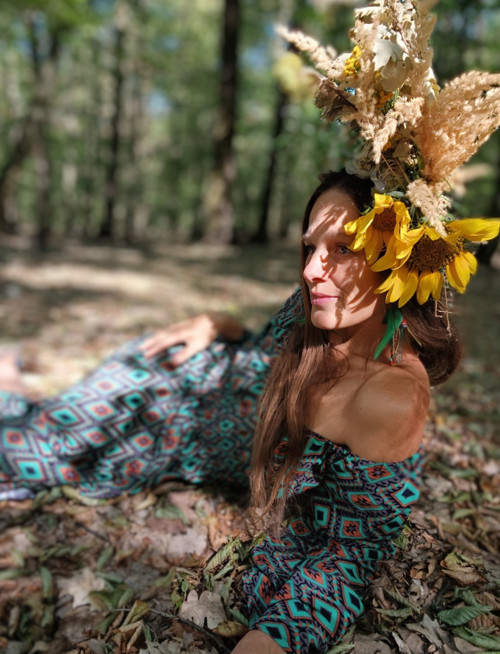 Boho Šaty S Zelené S Designovým Tiskem — foto 2