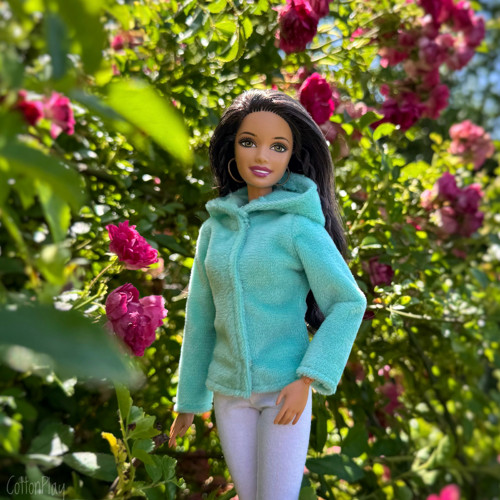 Plyšová mikina pro Barbie - mint — foto 3