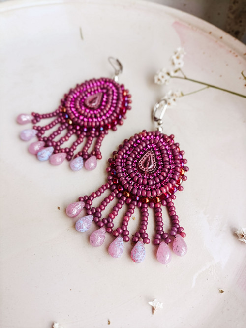 Arabesque Bohéme n.5 - vyšívané boho náušnice — foto 2