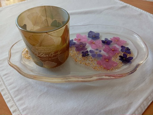 Epoxy tác „Golden Violets“ — foto 3