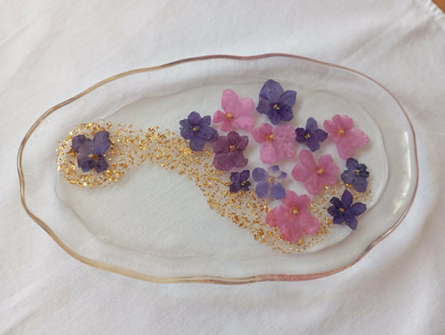 Epoxy tác „Golden Violets“ — foto 4